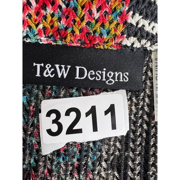 T&W Designs Women's Colorful Multicolor Two Button Blazer Jacket Size L - Picture 11 of 11